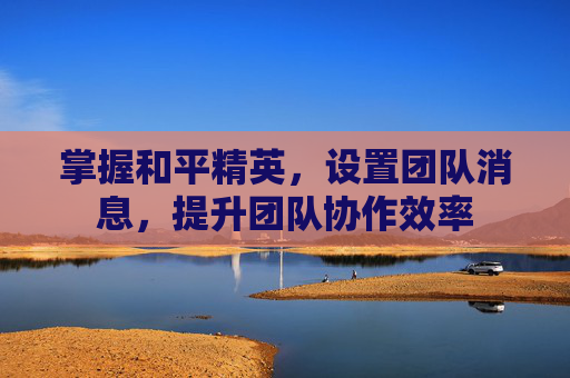 掌握和平精英，设置团队消息，提升团队协作效率